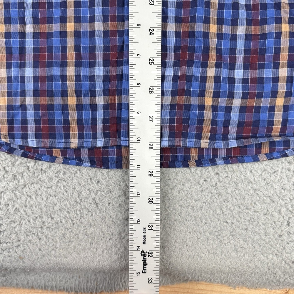 Peter Millar Long Sleeve Button Down Shirt Men's Size XXL Blue Plaid - Picture 8 of 11